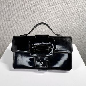 Elegant Black Patent Leather Clutch